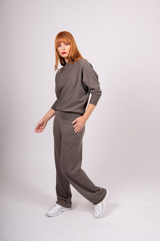 Dolman 3/4 Sleeve Pullover | Mocha | Bridge & Lord