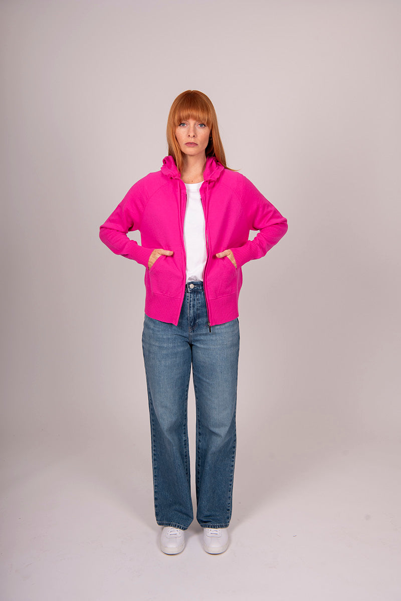 Hayley Zip Hoodie | Fuchsia | Bridge & Lord