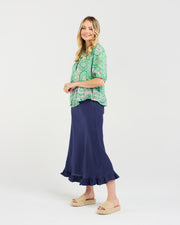 Darrell Gathered Shirt | Green | Blackstone
