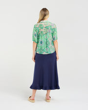 Darrell Gathered Shirt | Green | Blackstone