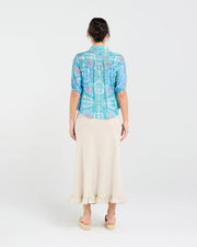 Darrell Gathered Shirt | Blue | Blackstone