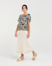 Lydia Frill Top | Rose/Black | Blackstone