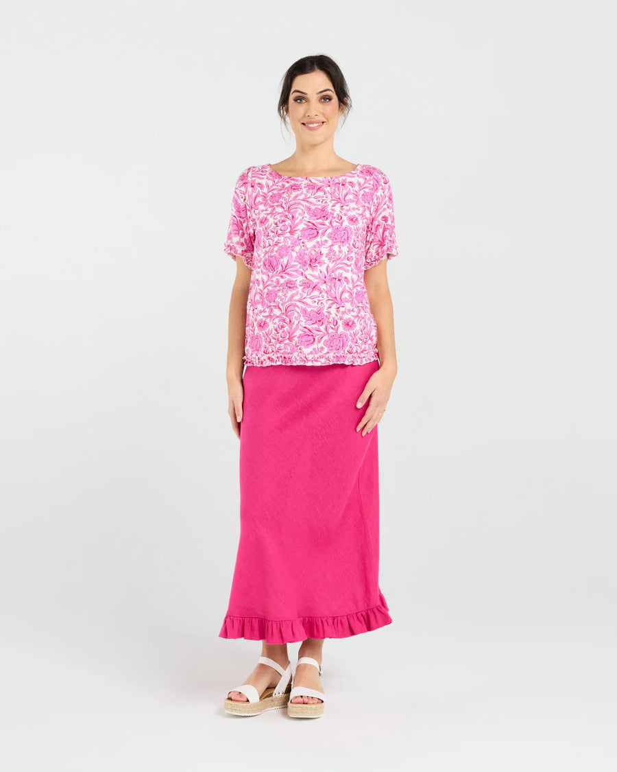 Lydia Frill Top | Rose/Pink | Blackstone
