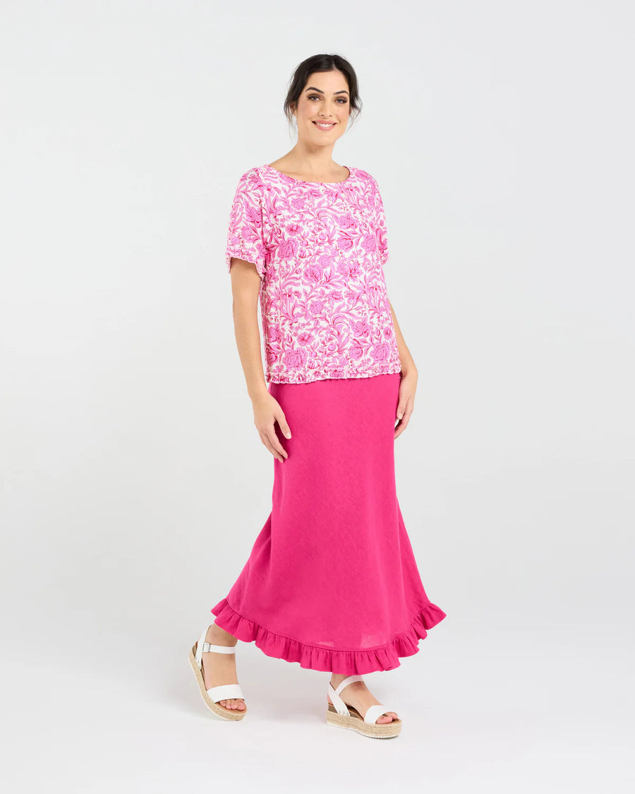 Lydia Frill Top | Rose/Pink | Blackstone
