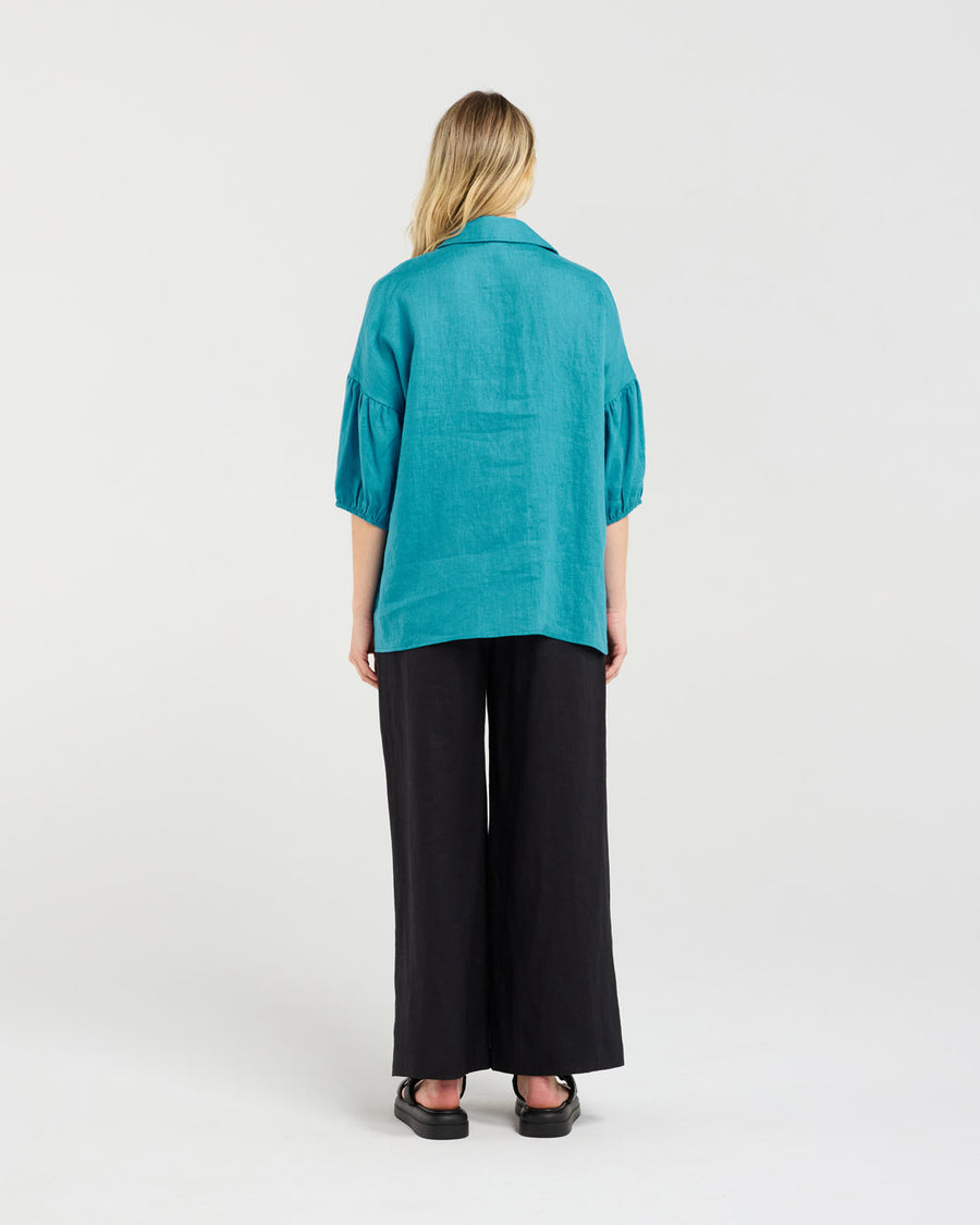 Romilly Puff Shirt | Blue | Blackstone