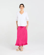 Justine Frill Blouse | White | Blackstone