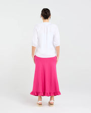 Justine Frill Blouse | White | Blackstone