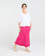 Justine Frill Blouse | White | Blackstone