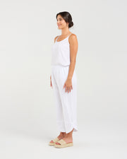 Arabella Petal Hem Pant | White | Blackstone