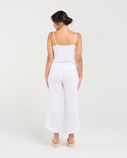 Arabella Petal Hem Pant | White | Blackstone