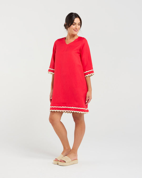 Desiree Dress | Red/Gold | Blackstone