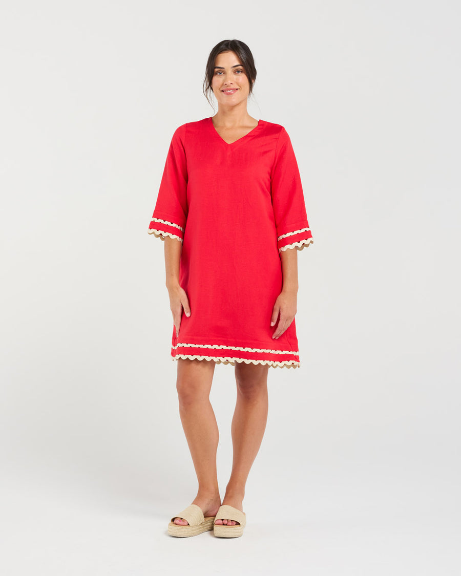Desiree Dress | Red/Gold | Blackstone