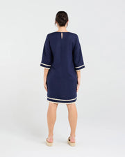 Desiree Dress | Navy/Gold | Blackstone
