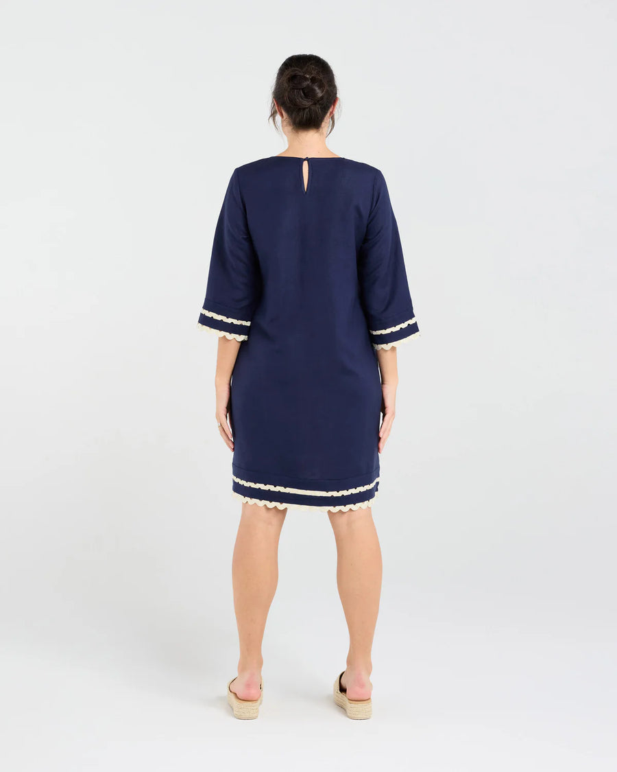 Desiree Dress | Navy/Gold | Blackstone