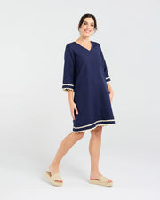 Desiree Dress | Navy/Gold | Blackstone