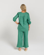 Straight Leg Linen Pant | Blackstone
