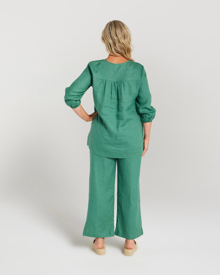 Straight Leg Linen Pant | Blackstone