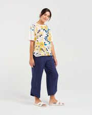 Delphine Print Top | Yellow | Blackstone