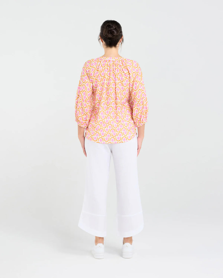 Colette Gathered Top | Sunset | Blackstone