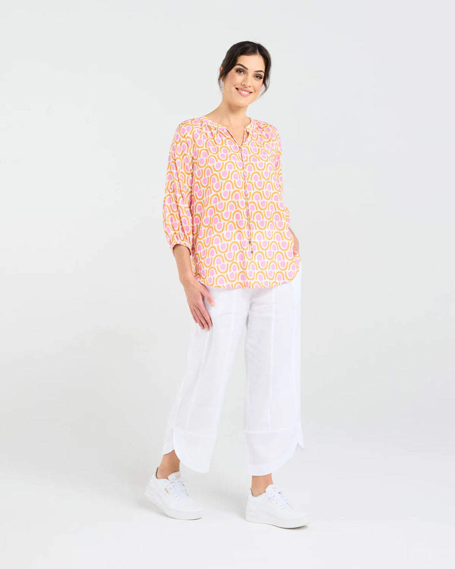 Colette Gathered Top | Sunset | Blackstone