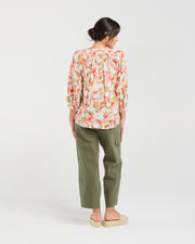 Celine Gathered Top | Coral | Blackstone