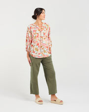 Celine Gathered Top | Coral | Blackstone