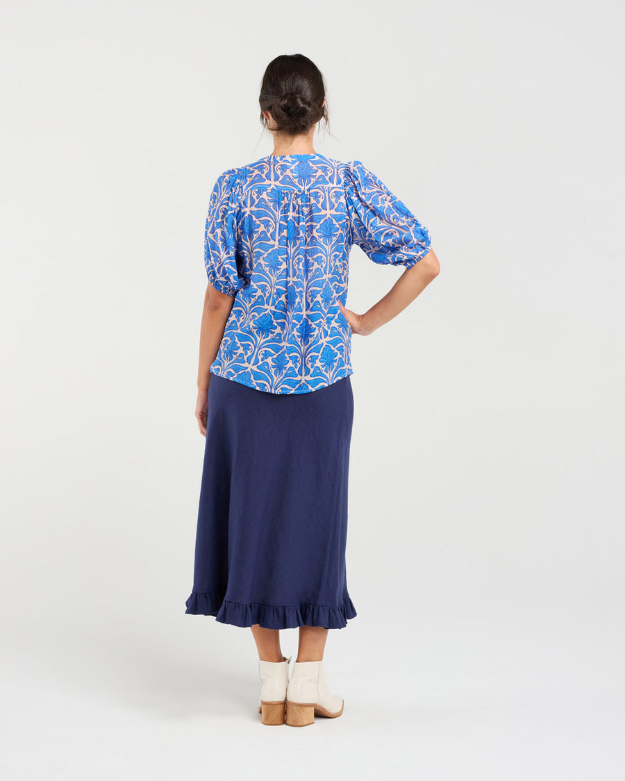 Bridget Pintuck Shirt | Blue | Blackstone