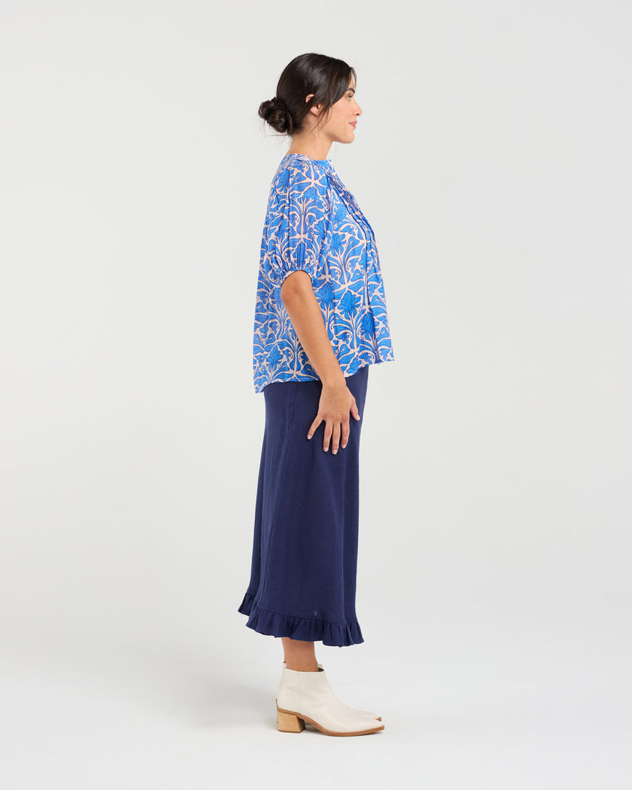 Bridget Pintuck Shirt | Blue | Blackstone