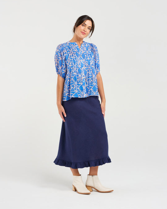 Bridget Pintuck Shirt | Blue | Blackstone