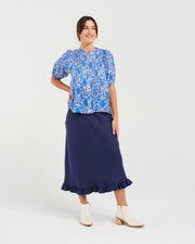 Bridget Pintuck Shirt | Blue | Blackstone