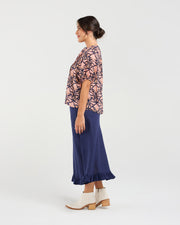 Bridget Pintuck Shirt | Ink | Blackstone