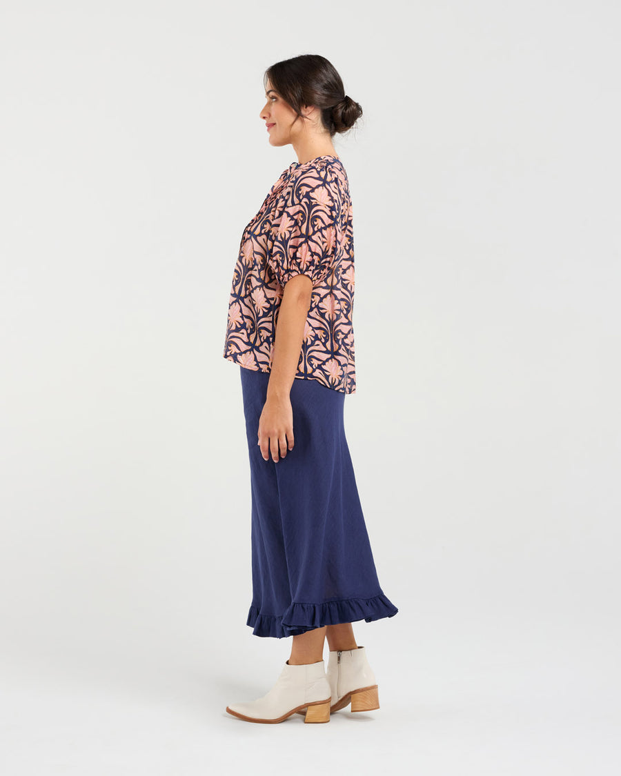 Bridget Pintuck Shirt | Ink | Blackstone