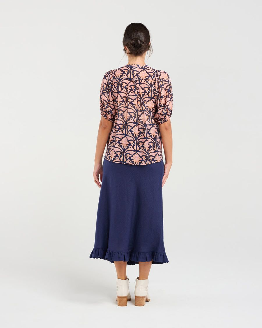 Bridget Pintuck Shirt | Ink | Blackstone