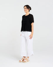Hilarie Gathered Top | Black | Blackstone