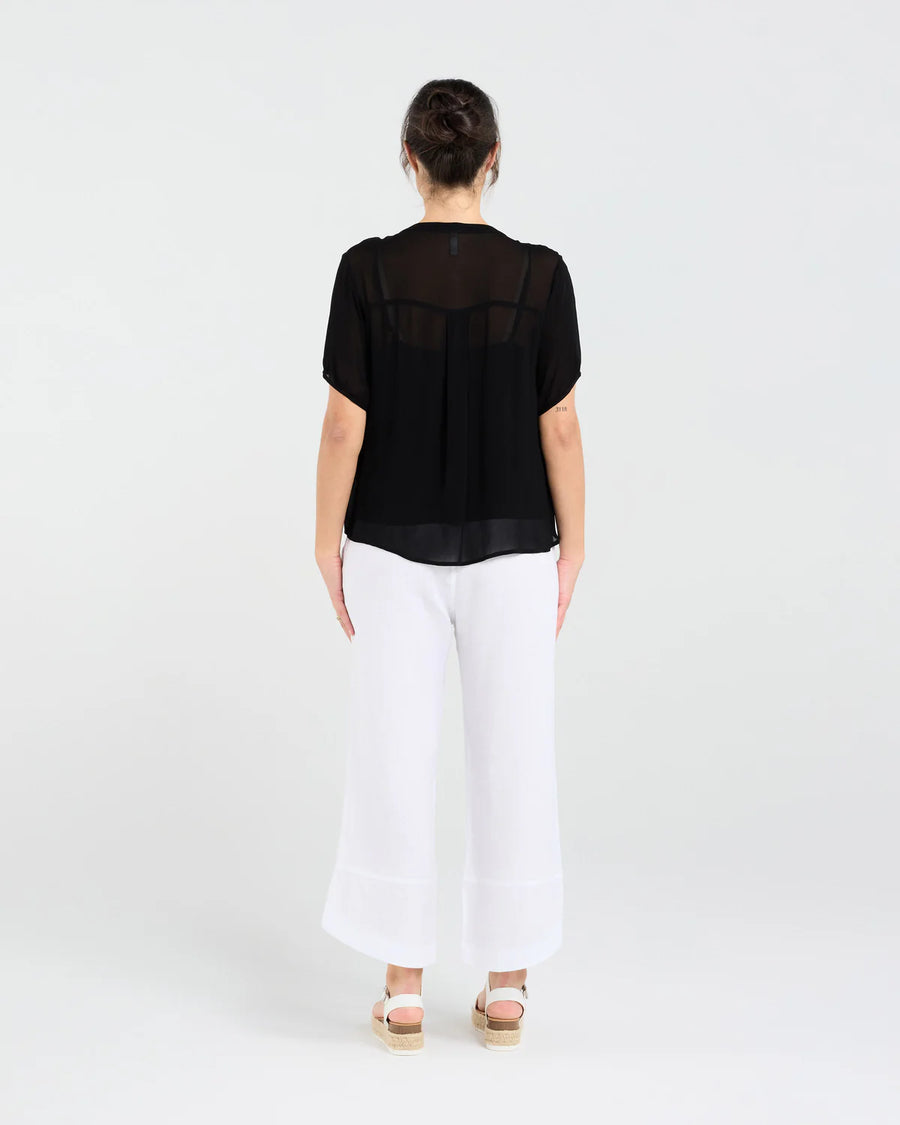 Hilarie Gathered Top | Black | Blackstone