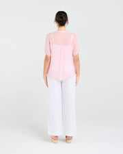 Hilarie Gathered Top | Pink | Blackstone