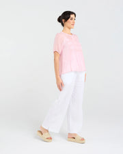 Hilarie Gathered Top | Pink | Blackstone