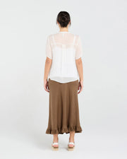 Hilarie Gathered Top | White | Blackstone