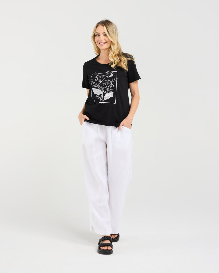 Adeline Bouquet Tee | Black | Blackstone
