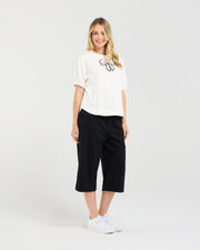 Bridie Bow Tie Tee | White | Blackstone