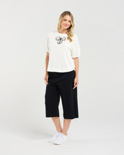 Bridie Bow Tie Tee | White | Blackstone