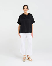 Claire Roll Neck Top | Black | Blackstone