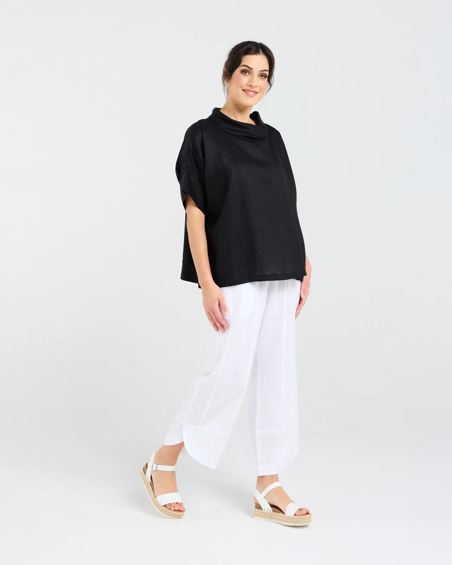 Claire Roll Neck Top | Black | Blackstone