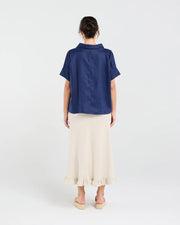 Claire Roll Neck Top | Navy | Blackstone