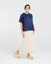 Claire Roll Neck Top | Navy | Blackstone