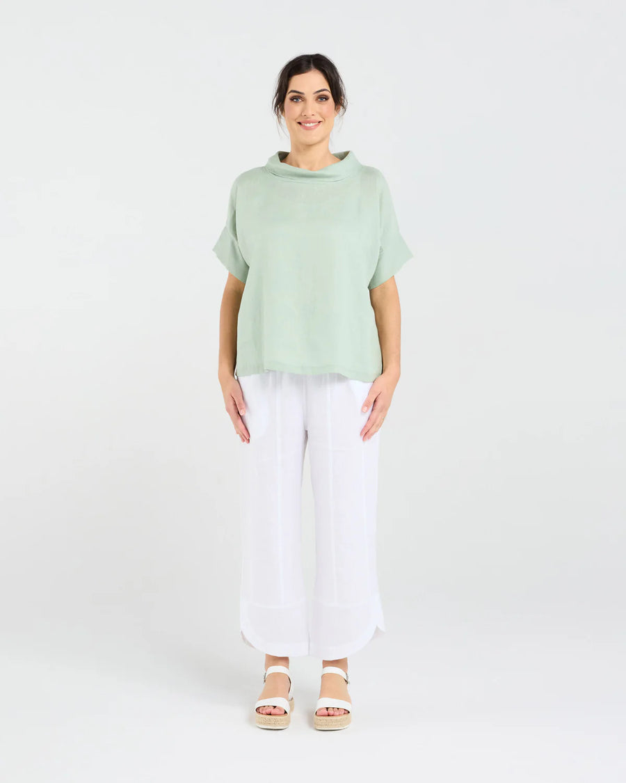 Claire Roll Neck Top | Mint | Blackstone
