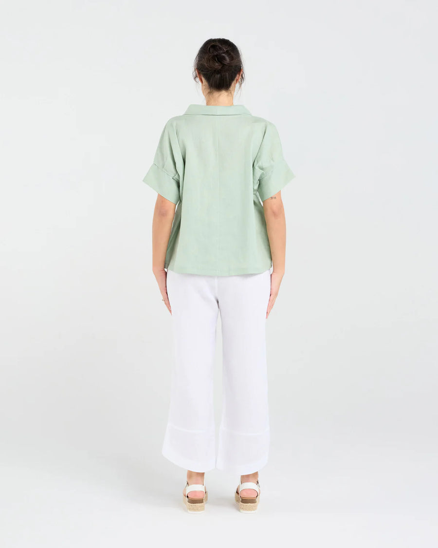 Claire Roll Neck Top | Mint | Blackstone