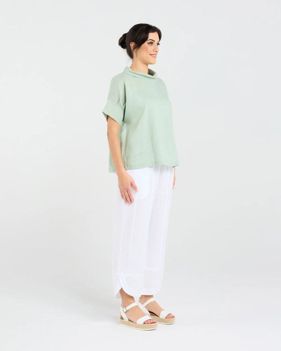 Claire Roll Neck Top | Mint | Blackstone
