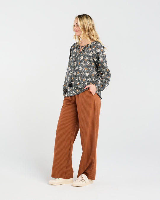 Alice Tassel Top | Black English Meadow | Blackstone