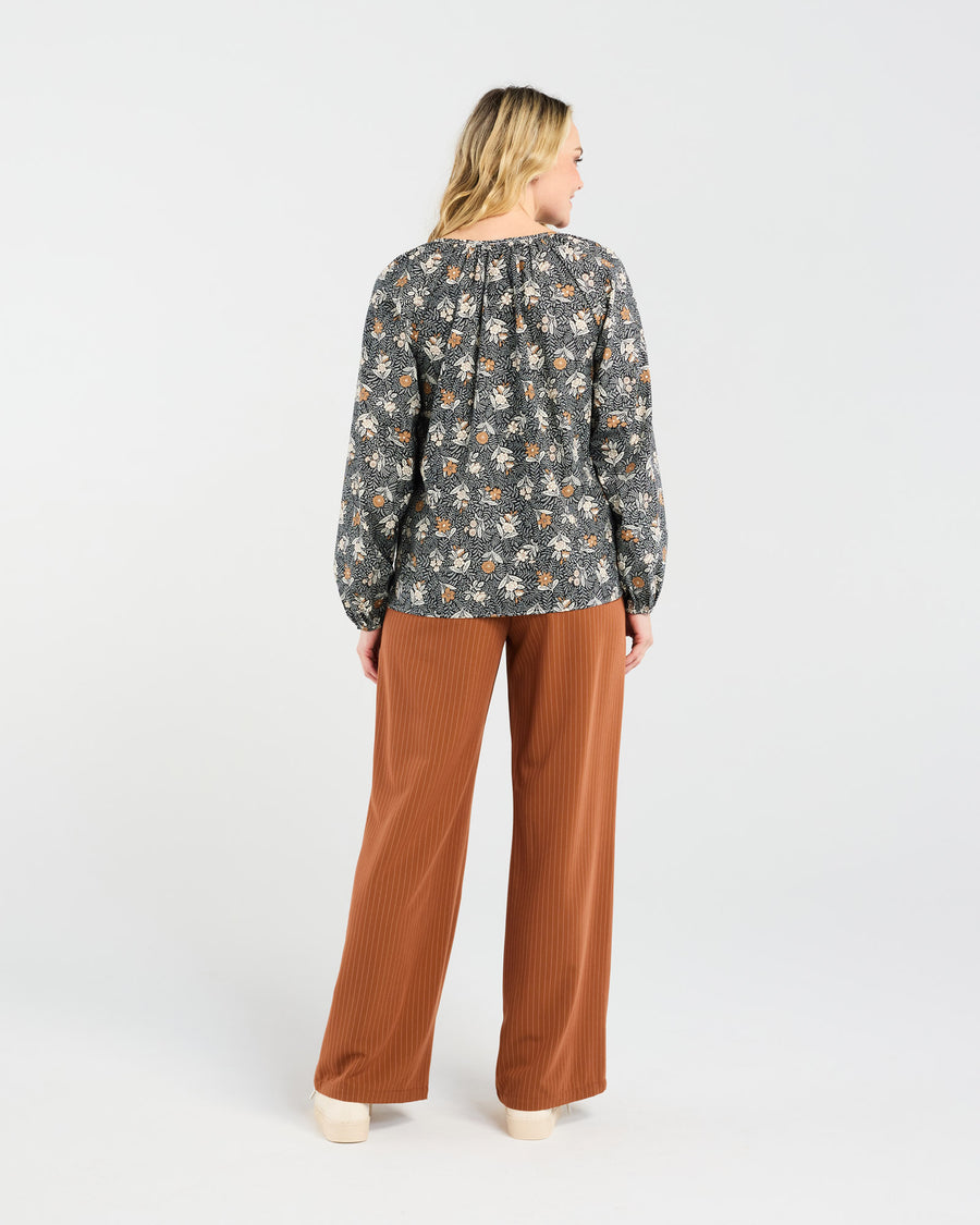 Alice Tassel Top | Black English Meadow | Blackstone